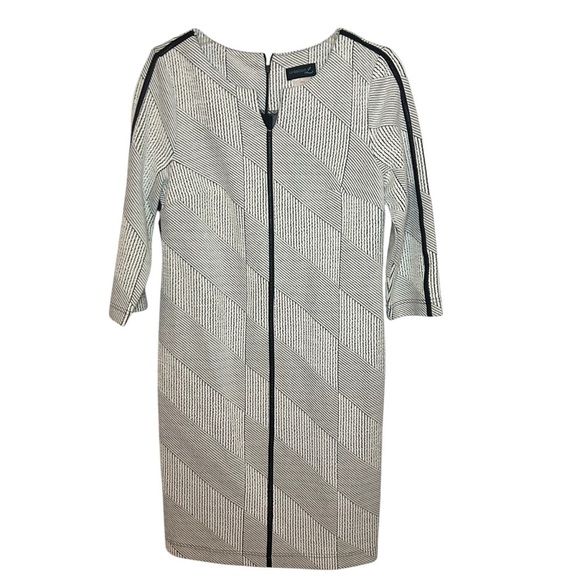 Creation L dress geometric faux leather white black size 4 - Picture 11 of 14